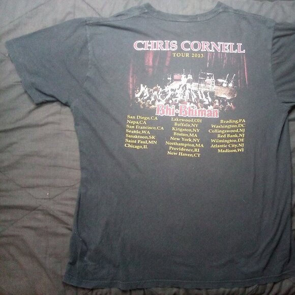 Chris Cornell Bhi Bhiman 2013 Tour T-Shirt - Picture 3 of 5